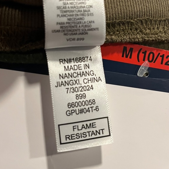 Lands End 3 pc youth set robe, PJ top & PJ bottom Green Camouflage Size L(14/16) - Picture 14 of 16